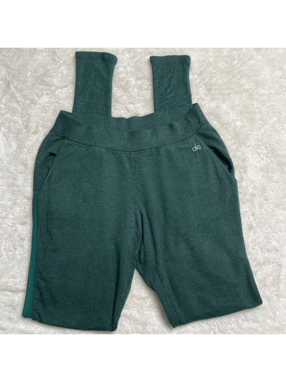Alo Yoga Ribbed Waist Joggers Green Sweatpants Size Small